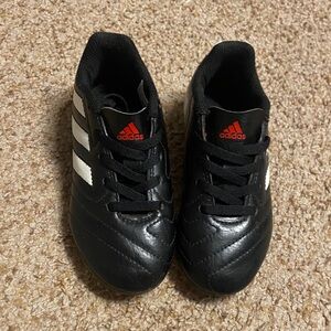 Kids size 11k black/white adidas soccer cleats